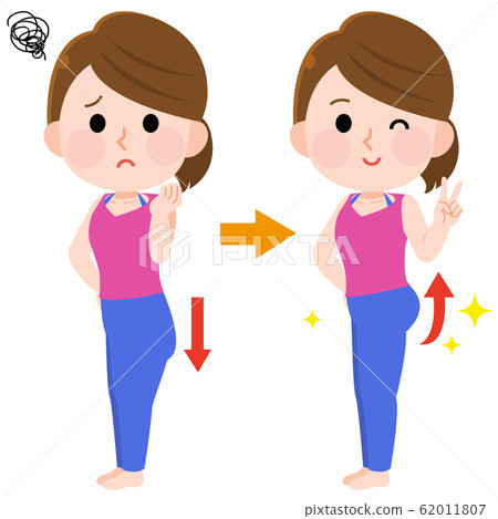 一個女人成為美麗的屁股的插圖 62011807