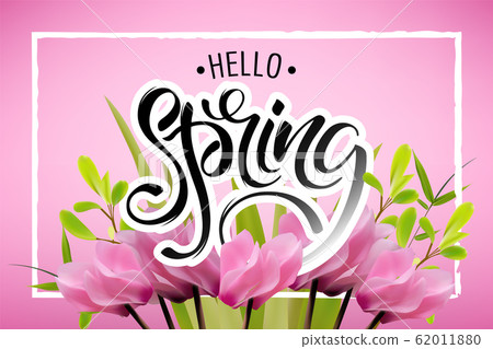 Lettering of brush Hello Spring you can use in Lettering of brush Hello Spring you can use in 62011880