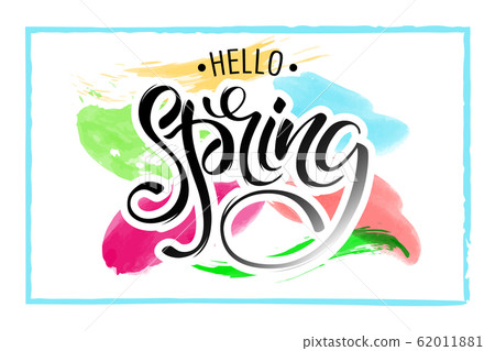 Lettering of brush Hello Spring you can use in Lettering of brush Hello Spring you can use in 62011881