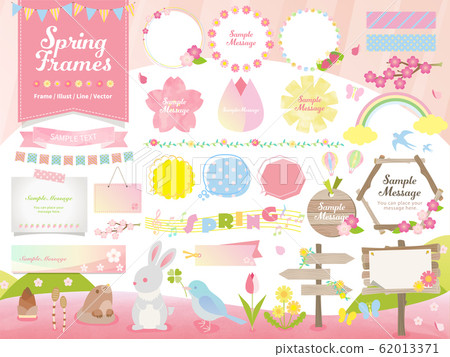 Spring Frame Illustration Vector Wood Stock Illustration 62013371 Pixta