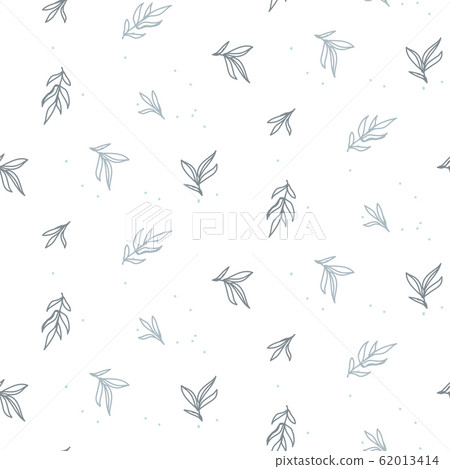 Seamless foliage pattern with tiny leaves hand drawn style. Seamless foliage pattern with tiny leaves hand drawn style. 62013414