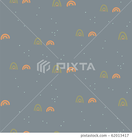Seamless pattern with small line shapes. Blue color modern minimal texture. Terrain cartoon texture. 62013417