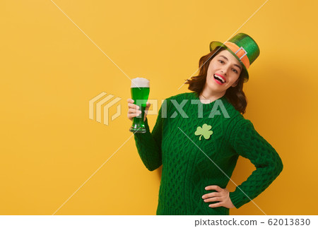 woman in leprechaun hat woman in leprechaun hat 62013830