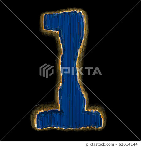 Number 1 made of industrial metal 3D Number 1 made of industrial metal 3D 62014144