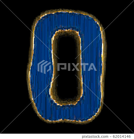 Number 0 made of industrial metal 3D 62014146