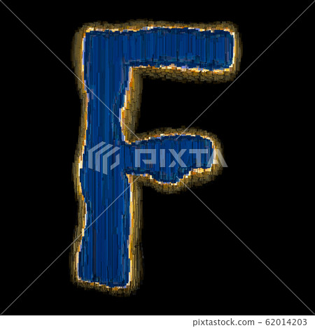 Industrial metal alphabet letter F 3D 62014203