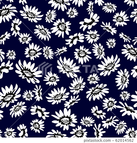 Floral print with abstract chamomiles. Floral print with abstract chamomiles. 62014562