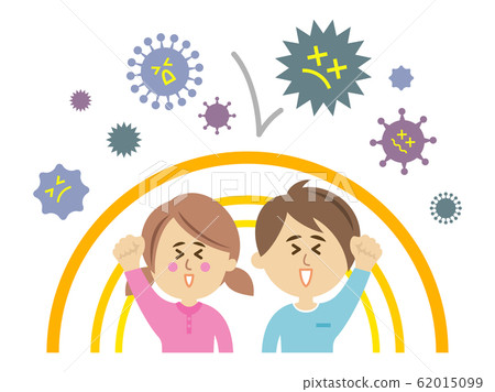 Illustration image of a child resistant to virus and bacteria 62015099