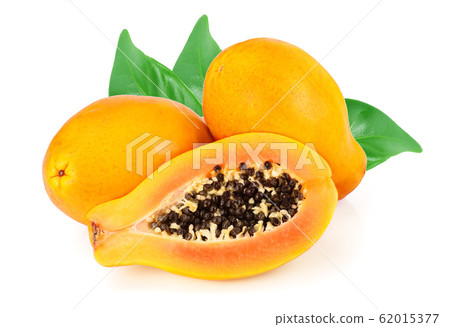 ripe cut papaya isolated on a white background ripe cut papaya isolated on a white background 62015377