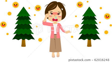A woman suffering from hay fever 62016248