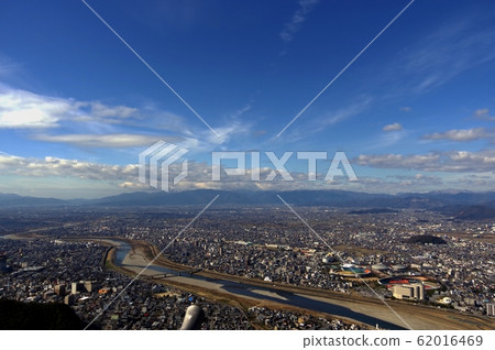 Nagara River Flow and Cityscape Seen from Gifu Castle Nagara River Flow and Cityscape Seen from Gifu Castle 62016469