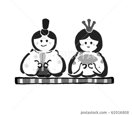 手寫，hina doll，hina doll，hina doll，hina matsuri，週年紀念，毛筆繪畫，手繪圖，hina doll，毛筆劃， 62016808