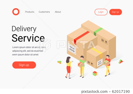 Delivery service isometric concept. Delivery service isometric concept. 62017190