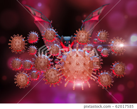 Coronavirus cell and bat virus concept 62017585