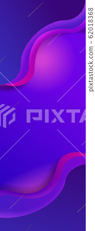 Vertical banner blue, purple, pink wave gradient 62018368