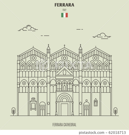 Ferrara Cathedral, Italy. Landmark icon 62018713