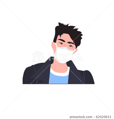 man wearing mask to prevent epidemic MERS-CoV wuhan coronavirus 2019-nCoV pandemic medical health risk portrait 62020631