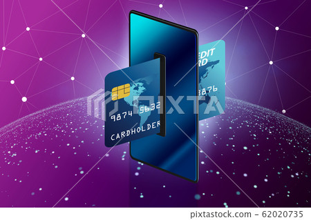 Concept of mobile wallet transfers - 3d rendering 62020735