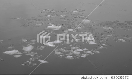 Spring high water, ice floes floating on the river Spring high water, ice floes floating on the river 62020972