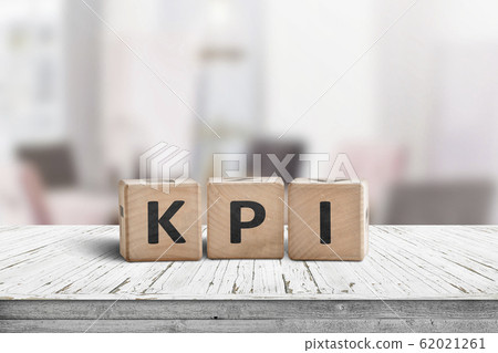 KPI word on a wooden sign in a bright environment 62021261