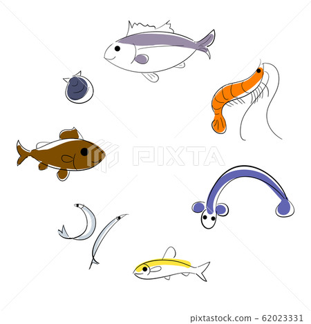 Shishidoko Shichichin魚圖7種矢量圖 62023331