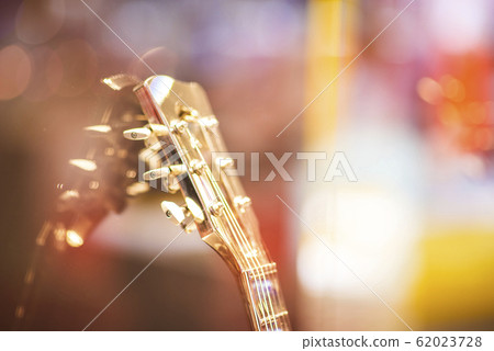 Strings of electric guitar.All-metal 62023728