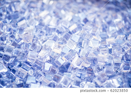 Blue and shiny ice cubes, cold background 62023850