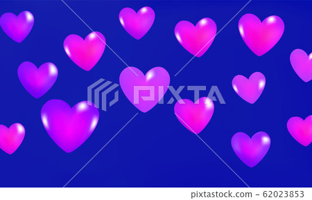 Bright hearts flying on deep blue background.  62023853