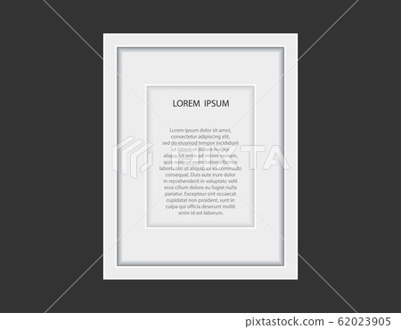 Realistic empty white vertical picture frame Realistic empty white vertical picture frame 62023905