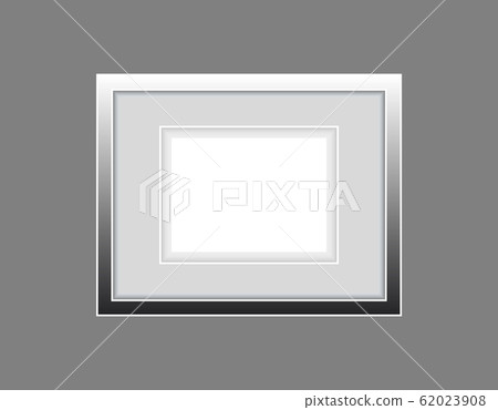 Realistic empty steel horizontal picture frame 62023908