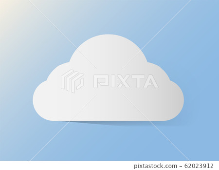 White paper cloud in flat style with shadow White paper cloud in flat style with shadow 62023912