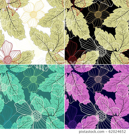 Vector floral print. Material design. Decorative floral pattern. Vintage natural pattern. Flower Vector floral print. Material design. Decorative floral pattern. Vintage natural pattern. Flower 62024652