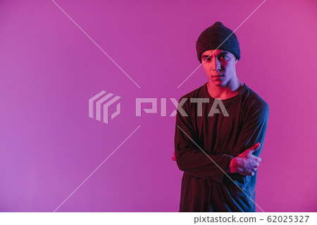 Portrait Of A Young Dancer. Breakdancing. Poster Of A Dance School. Copy Space. The Male Dancer. Portrait Of A Young Dancer. Breakdancing. Poster Of A Dance School. Copy Space. The Male Dancer. 62025327