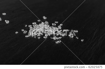 Big Sugar Crystals or Sucrose Crystals on Black Big Sugar Crystals or Sucrose Crystals on Black 62025875