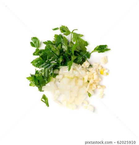 Fresh Green Chopped Parsley Leaves Isolated on 62025910