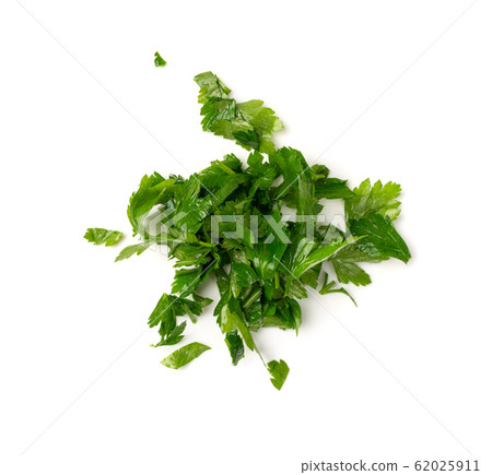 Fresh Green Chopped Parsley Leaves Isolated on 62025911