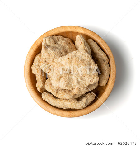 Raw Dehydrated Soy Meat or Soya Chunks Isolated Raw Dehydrated Soy Meat or Soya Chunks Isolated 62026475