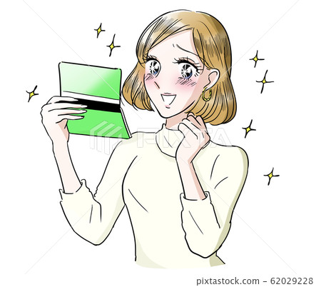 Gekiga-style Look at the passbook Woman Gekiga-style Look at the passbook Woman 62029228