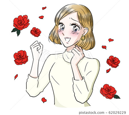 Theatrical style rejoice woman Theatrical style rejoice woman 62029229