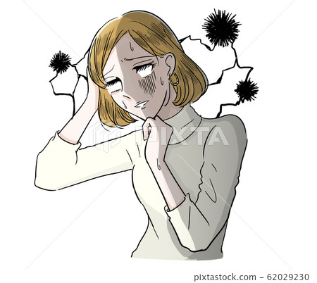 Drama style headache woman Drama style headache woman 62029230