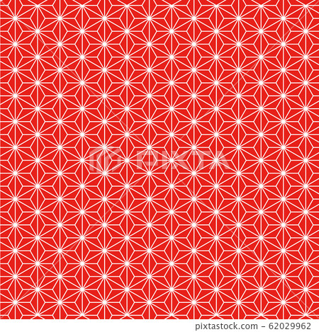 Hemp leaf pattern red Japanese traditional pattern 2 62029962