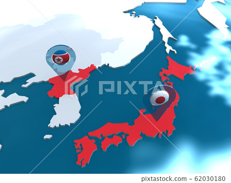 CG illustration World map Relationship between Japan, Russia, China, South Korea and North Korea in East Asia CG illustration World map Relationship between Japan, Russia, China, South Korea and North Korea in East Asia 62030180