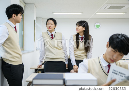High school student's daily life, Asian teenage students wearing uniform on college with friends 216 High school student's daily life, Asian teenage students wearing uniform on college with friends 216 62030883