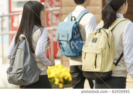 High school student's daily life, Asian teenage students wearing uniform on college with friends 298 High school student's daily life, Asian teenage students wearing uniform on college with friends 298 62030991