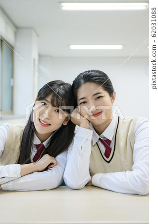 High school student's daily life, Asian teenage students wearing uniform on college with friends 189 High school student's daily life, Asian teenage students wearing uniform on college with friends 189 62031088