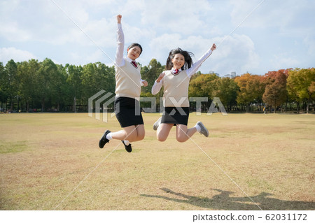 High school student's daily life, Asian teenage students wearing uniform on college with friends 032 High school student's daily life, Asian teenage students wearing uniform on college with friends 032 62031172