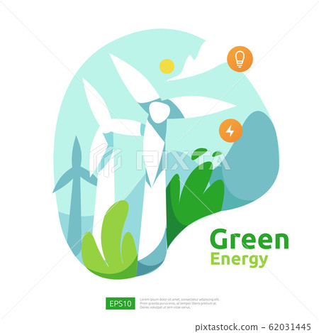 green clean energy sources with renewable electric - Stock Illustration ...