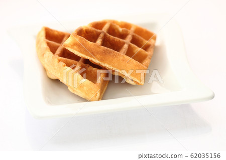 waffle on white plate 62035156