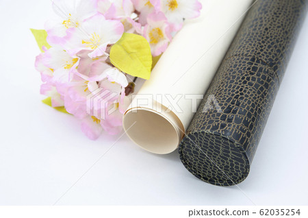 Diploma and flower (artificial flower) 62035254