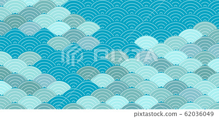 Sea waves Japanese pattern background Sea waves Japanese pattern background 62036049